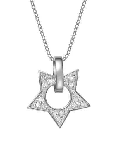 GENEVIVE GENEVIVE SILVER CZ PENDANT