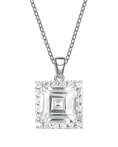 Genevive Silver Cz Pendant In White