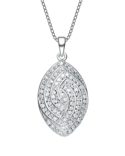 GENEVIVE GENEVIVE SILVER CZ PENDANT
