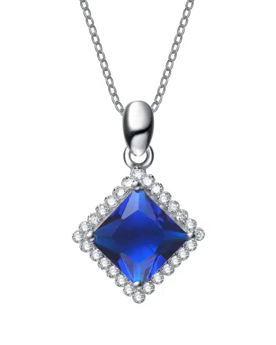 GENEVIVE GENEVIVE SILVER CZ PENDANT