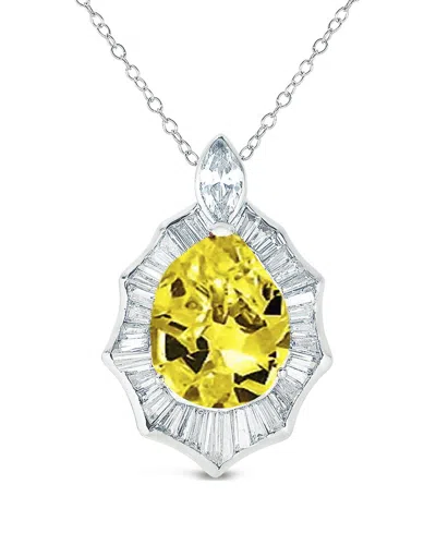GENEVIVE GENEVIVE SILVER CZ PENDANT