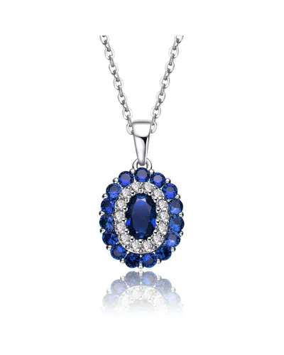Genevive Silver Cz Pendant Necklace