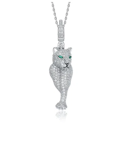 Genevive Silver Cz Pendant Necklace