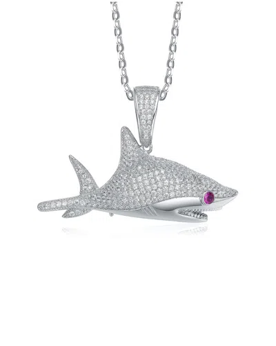 Genevive Silver Cz Pendant Necklace