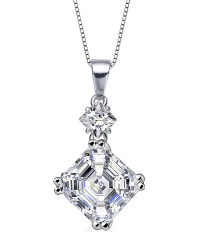 Genevive Silver Cz Pendant Necklace