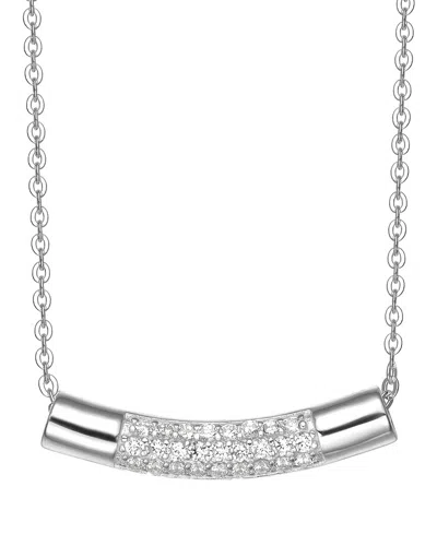 Genevive Silver Cz Pendant Necklace In Metallic