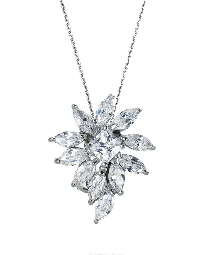 Genevive Silver Cz Pendant Necklace In Metallic