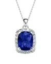 Genevive Silver Cz Rectangular Necklace