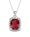 Genevive Silver Cz Rectangular Necklace