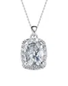 Genevive Silver Cz Rectangular Necklace