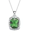 Genevive Silver Cz Rectangular Necklace