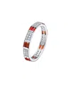 Genevive Silver Cz Ring In Brown