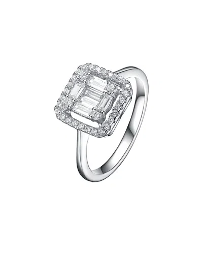 Genevive Silver Cz Ring In Metallic