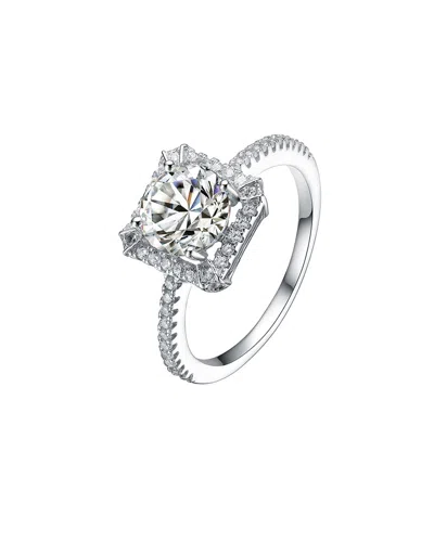 Genevive Silver Cz Ring In White