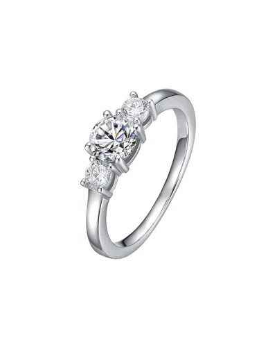 Genevive Silver Cz Ring In Metallic