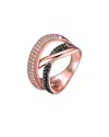 Genevive Silver  Cz Ring In Gold