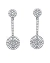 Genevive Silver Cz Round Drop Earrings