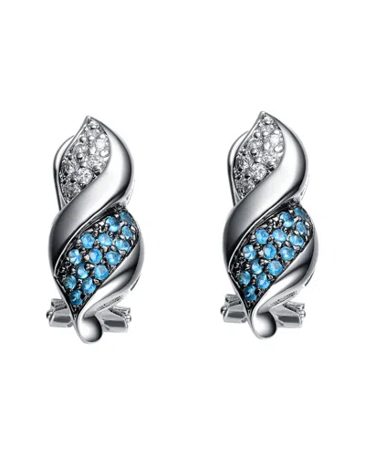 Genevive Silver Cz Spiral Earrings