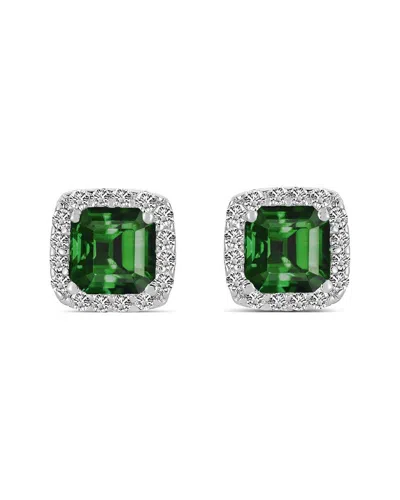 Genevive Silver Cz Square Earrings