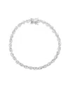 Genevive Silver Cz Statement Bracelet In Metallic