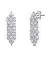 Genevive Silver Cz Statement Earrings In Silver