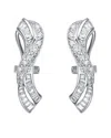 Genevive Silver Cz Statement Earrings