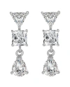 Genevive Silver Cz Statement Earrings