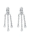 Genevive Silver Cz Statement Earrings