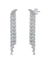 Genevive Silver Cz Statement Earrings
