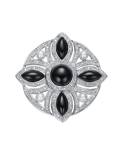 GENEVIVE GENEVIVE SILVER CZ STATEMENT PIN