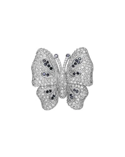 Genevive Silver Cz Statement Pin In Metallic