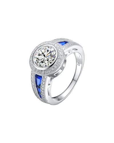 Genevive Silver Cz Statement Ring In Metallic