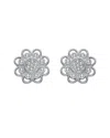 Genevive Silver Cz Studs In Metallic