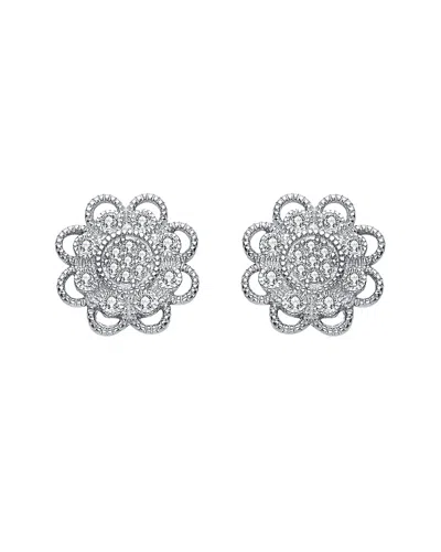 Genevive Silver Cz Studs In Metallic