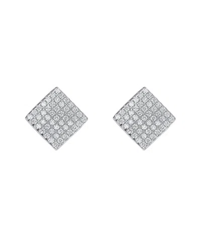 Genevive Silver Cz Studs In White