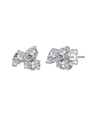 Genevive Silver Cz Studs In Metallic