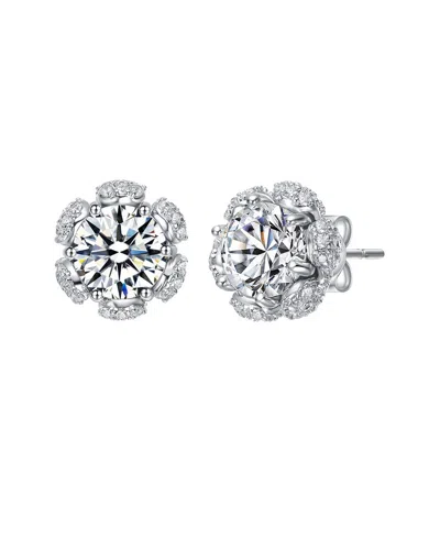 Genevive Silver Cz Studs In Metallic