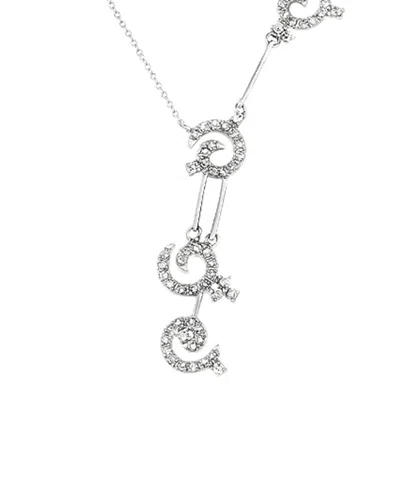 Genevive Silver Cz Swirl Necklace