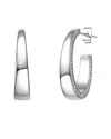 Genevive Silver Cz Tapered C Hoops