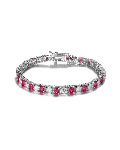 Genevive Silver Cz Tennis Bracelet In Metallic
