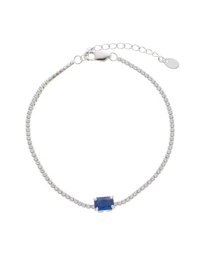 GENEVIVE GENEVIVE SILVER CZ TENNIS BRACELET