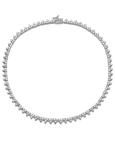 Genevive Silver Cz Tennis Necklace