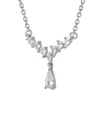 Genevive Sterling Silver White Gold Plated With Clear Gradu