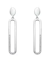 Genevive Sterling Silver With Clear Cubic Zirconia Pave Acc