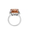 Genevive Silver Diamond Cz Statement Ring