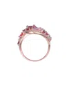 Genevive Silver Diamond Cz Statement Ring In Gold