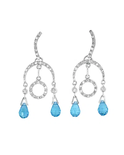 Genevive Silver Earrings In Blue