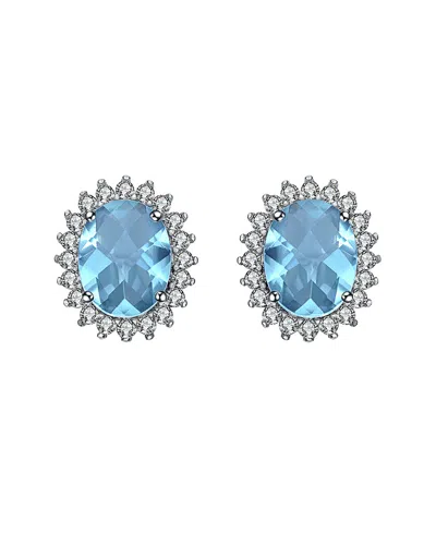 Genevive Silver Earrings In Blue