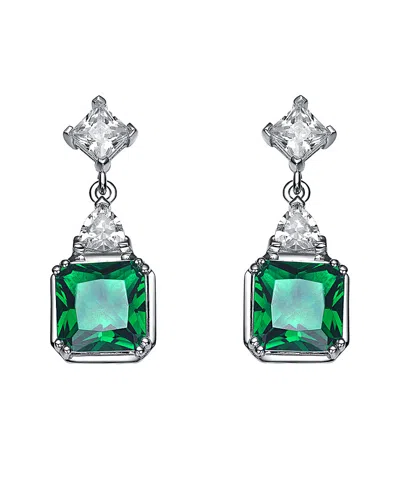 Genevive Silver Earrings In Green