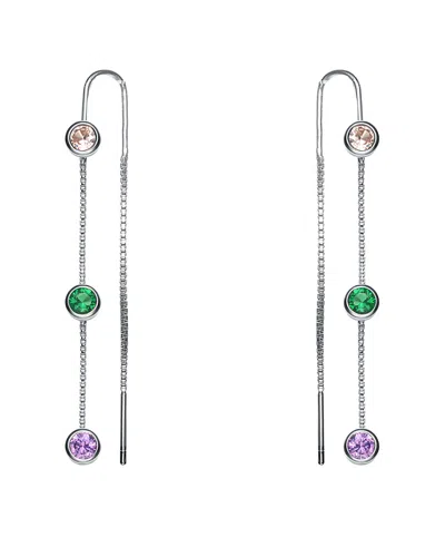 Genevive Silver Earrings In Green
